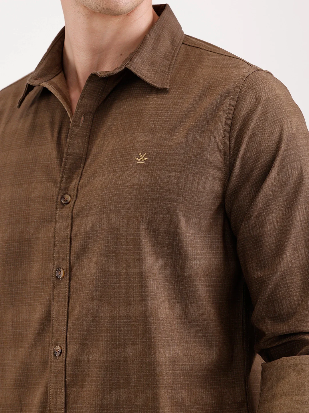 Classic Full Sleeve Checkered Shirt   |  Brown - Image 5