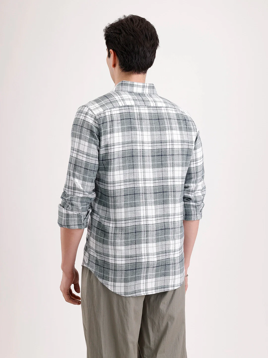 Classic Full Sleeve Checkered Shirt   |  Green - Image 3