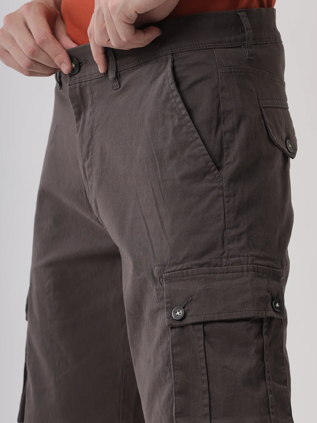 Classic Grey Denim Shorts - Image 5
