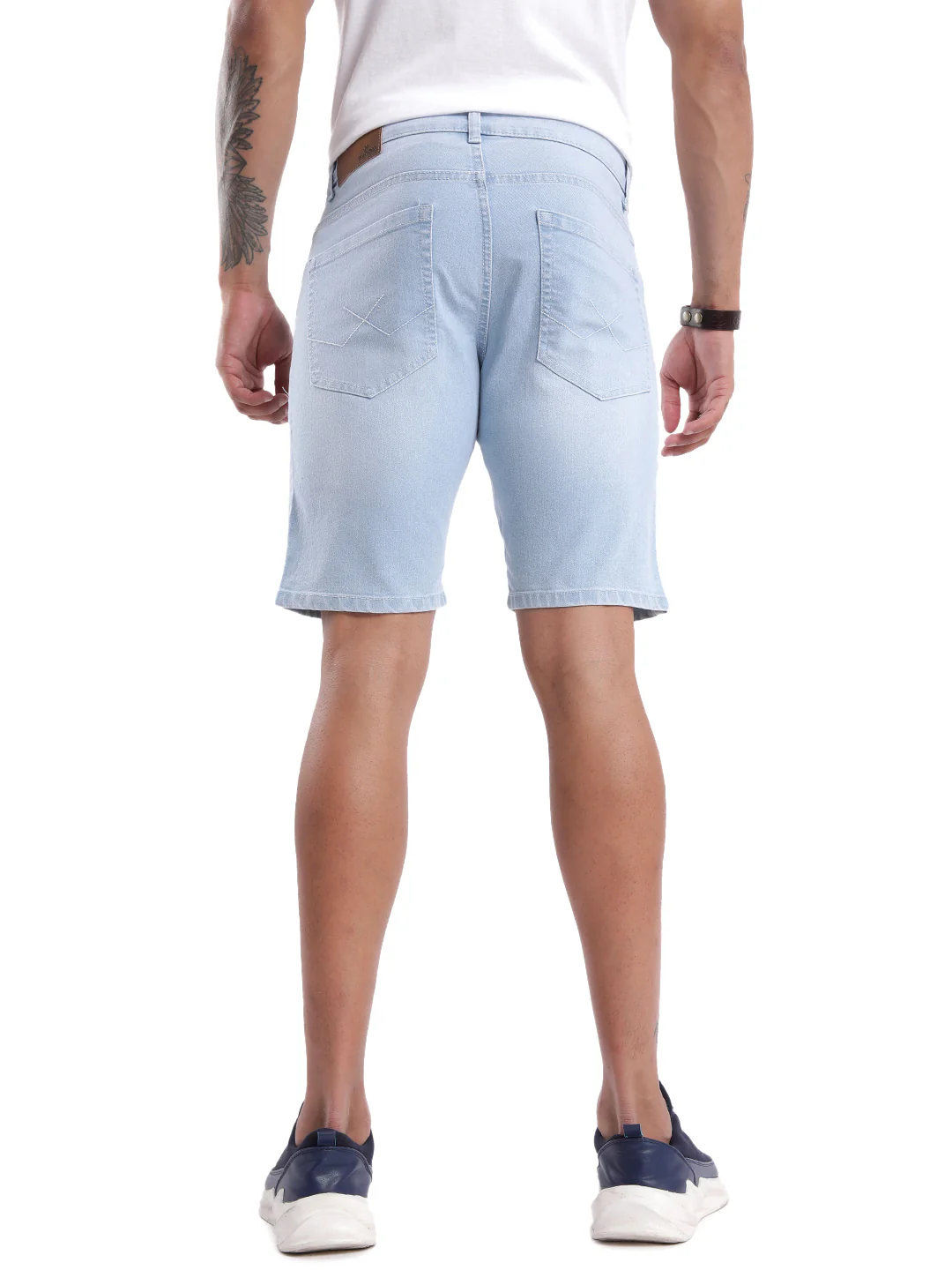 Classic Light Blue Denim Shorts - Image 3