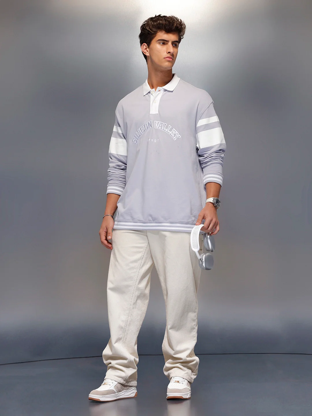 Classic Long Sleeve Polo T-Shirt   |  Purple - Image 2