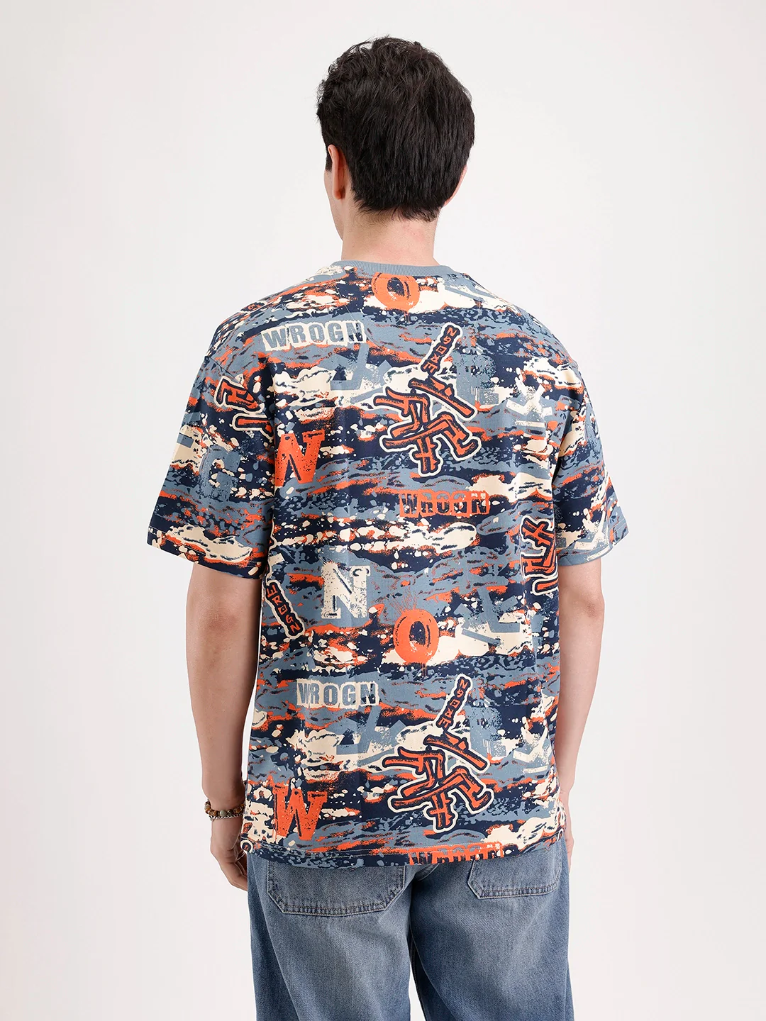 Classic Oversized AOP T-Shirt  | Navy Blue - Image 3