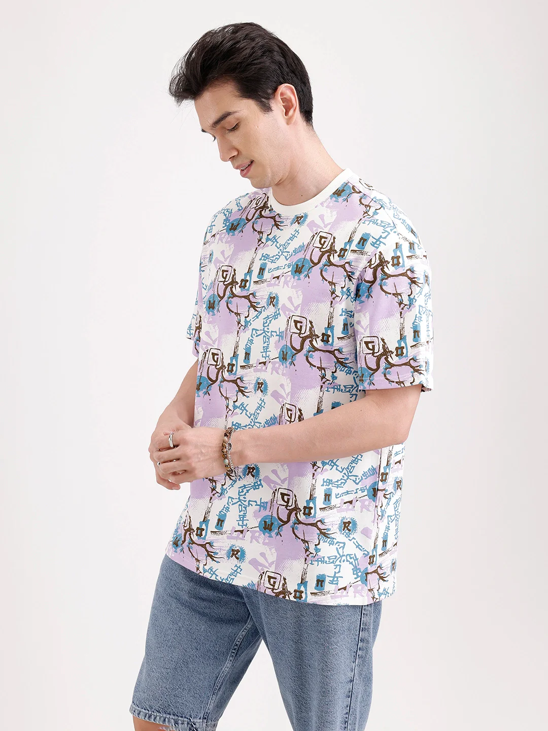 Classic Oversized AOP T-Shirt  | Off White - Image 4