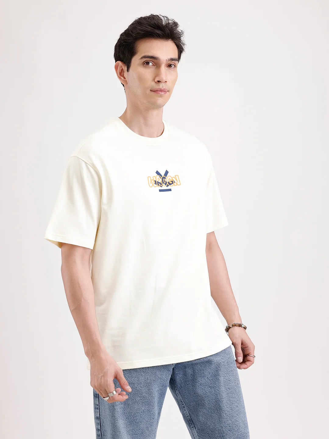 Classic Oversized Back Printed T-Shirt  | Yellow - Image 4