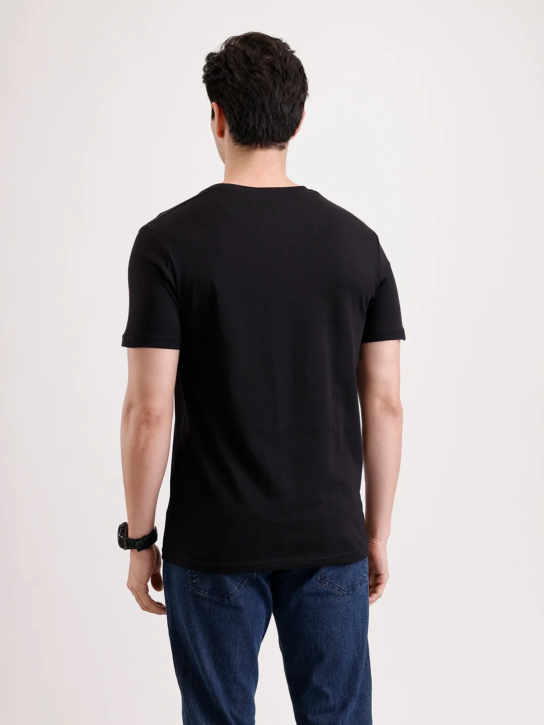 Classic Placement Printed T-Shirt   |  Black - Image 3