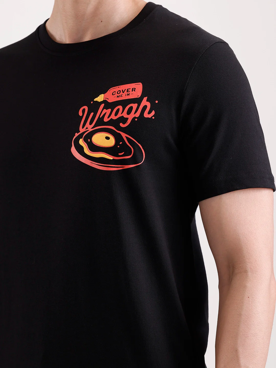 Classic Placement Printed T-Shirt   |  Black - Image 5