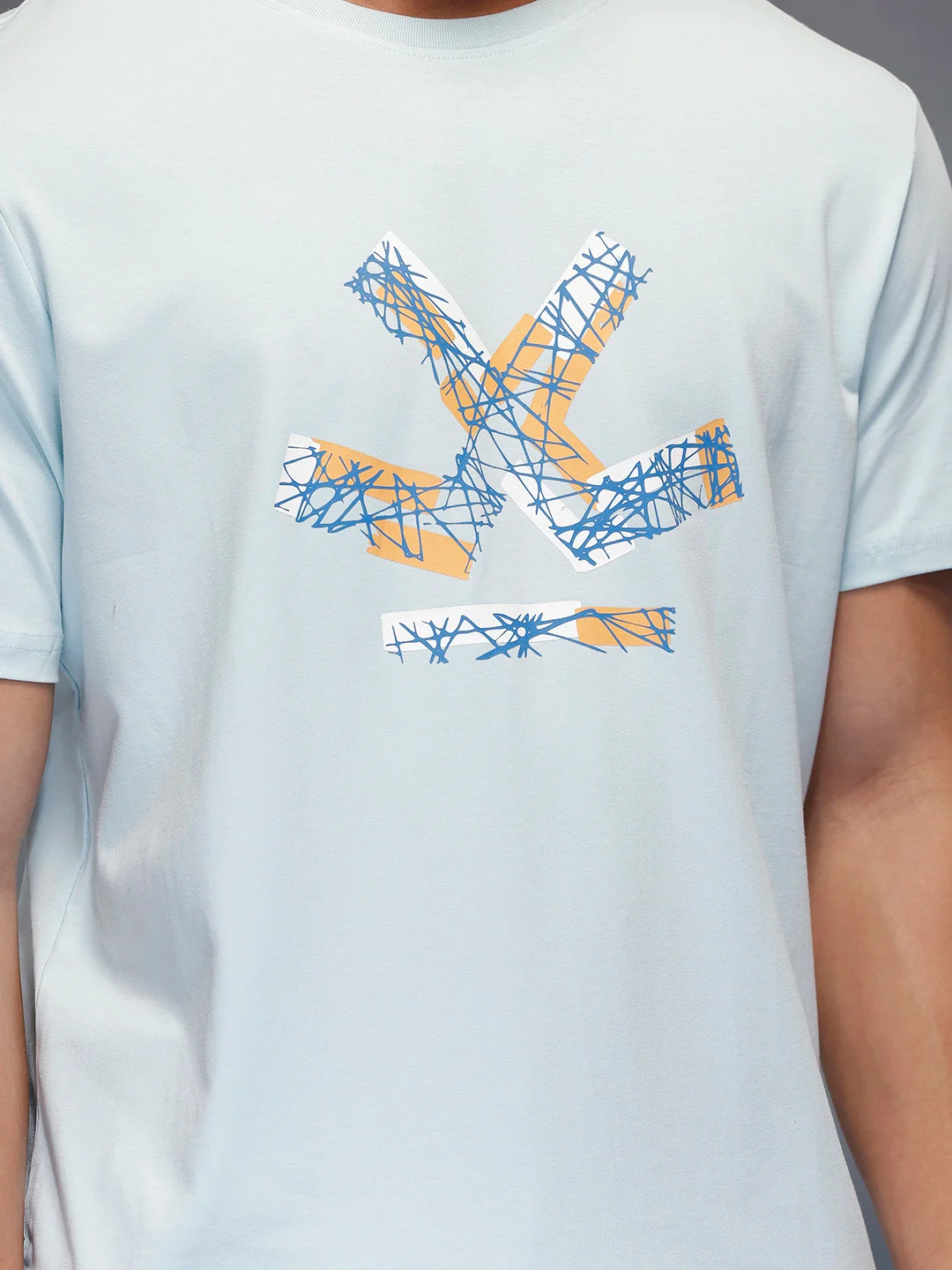 Classic Placement Printed T-Shirt   |  Light Blue - Image 5