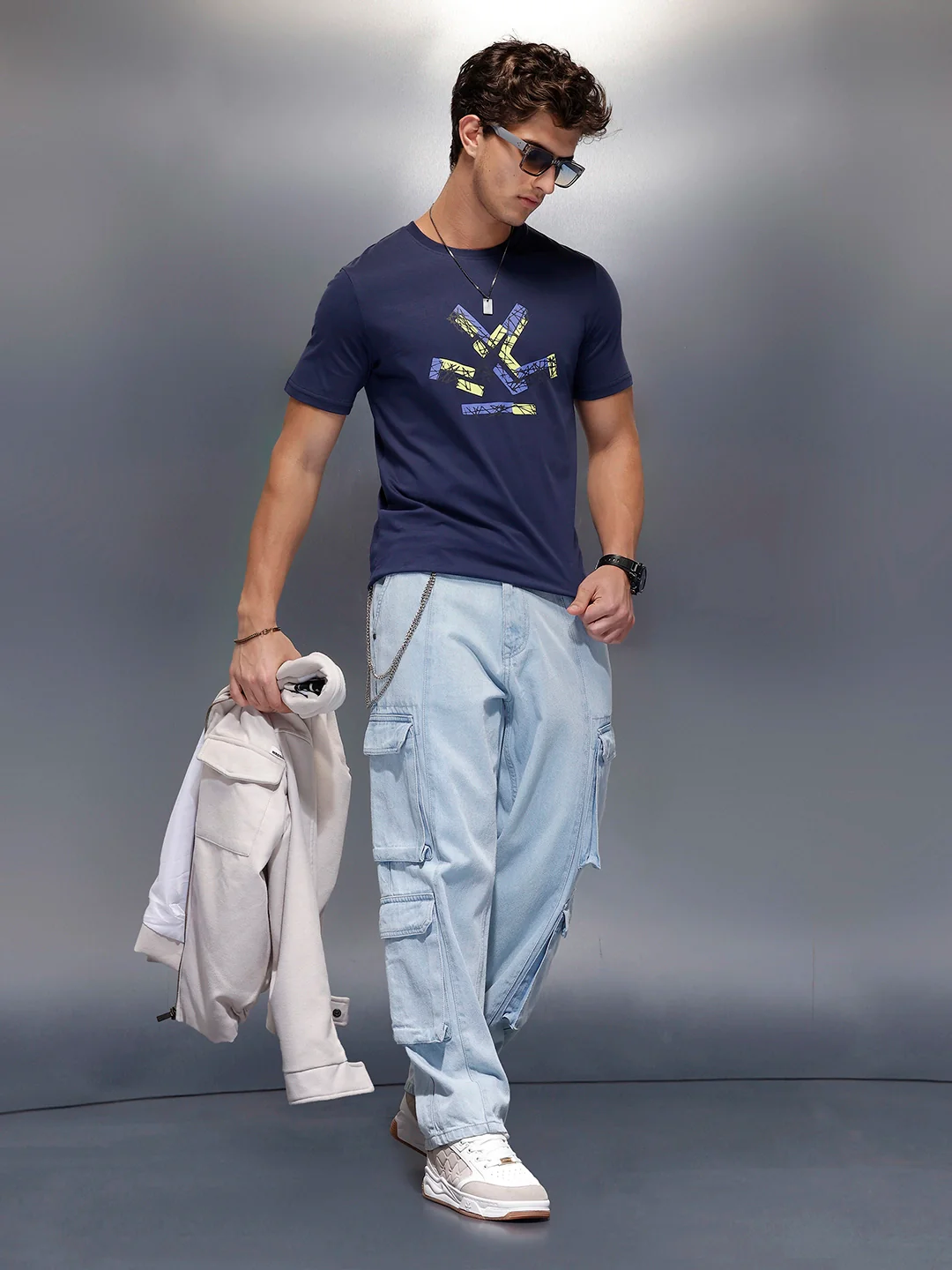 Classic Placement Printed T-Shirt   |  Navy Blue - Image 2