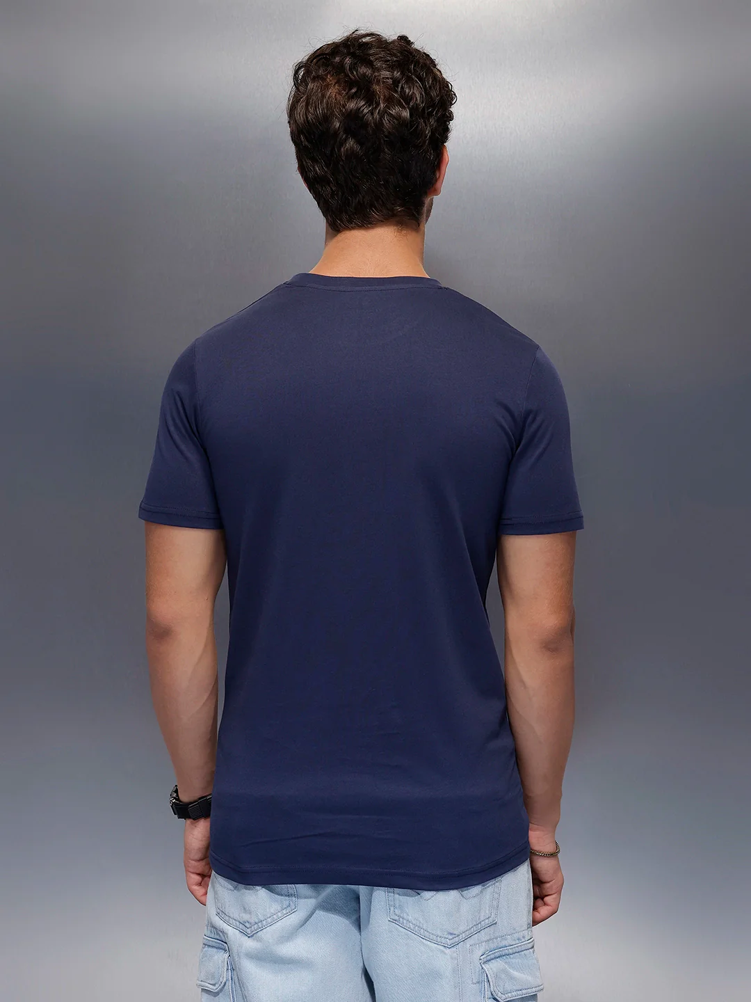 Classic Placement Printed T-Shirt   |  Navy Blue - Image 3