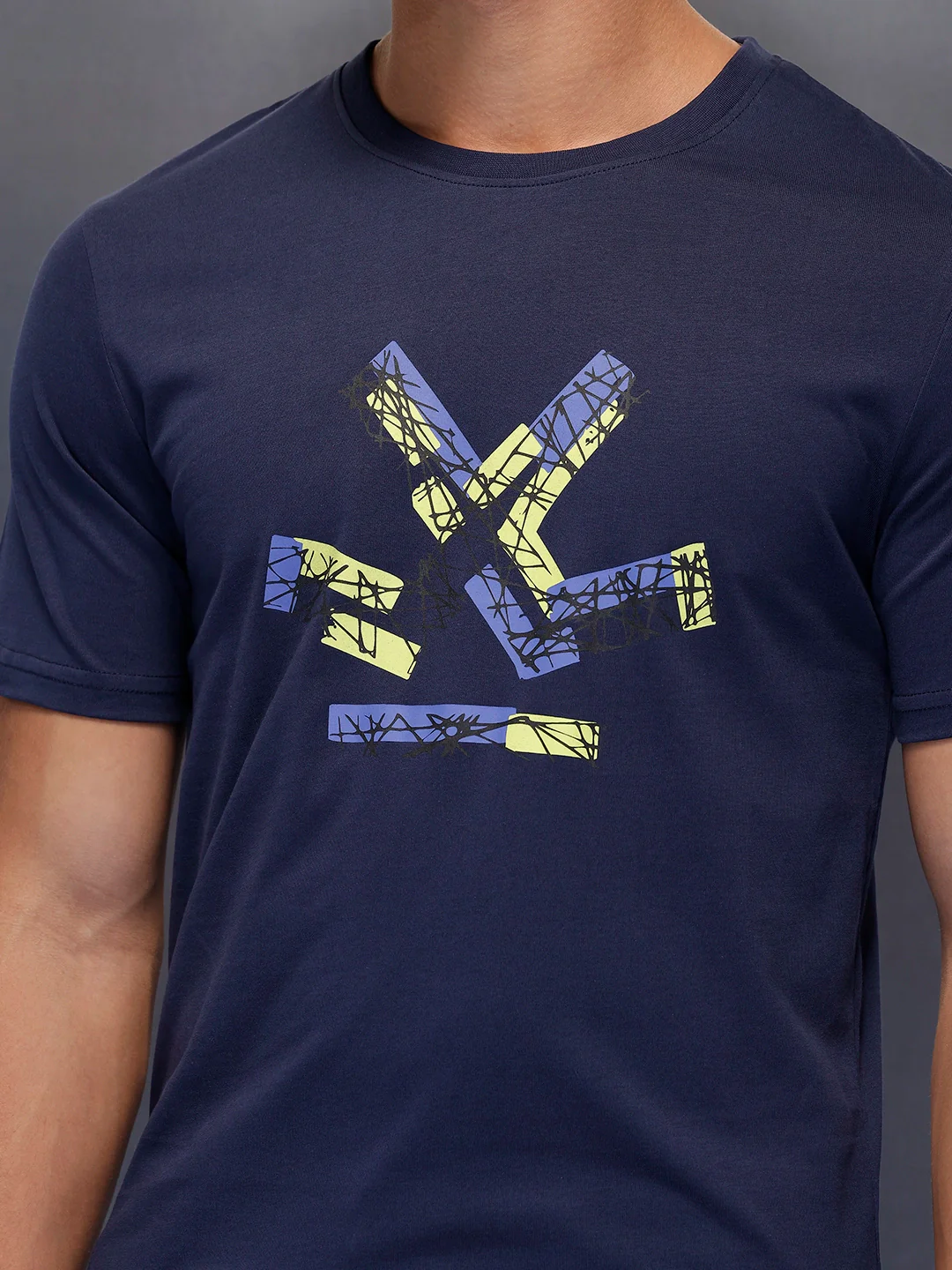Classic Placement Printed T-Shirt   |  Navy Blue - Image 5
