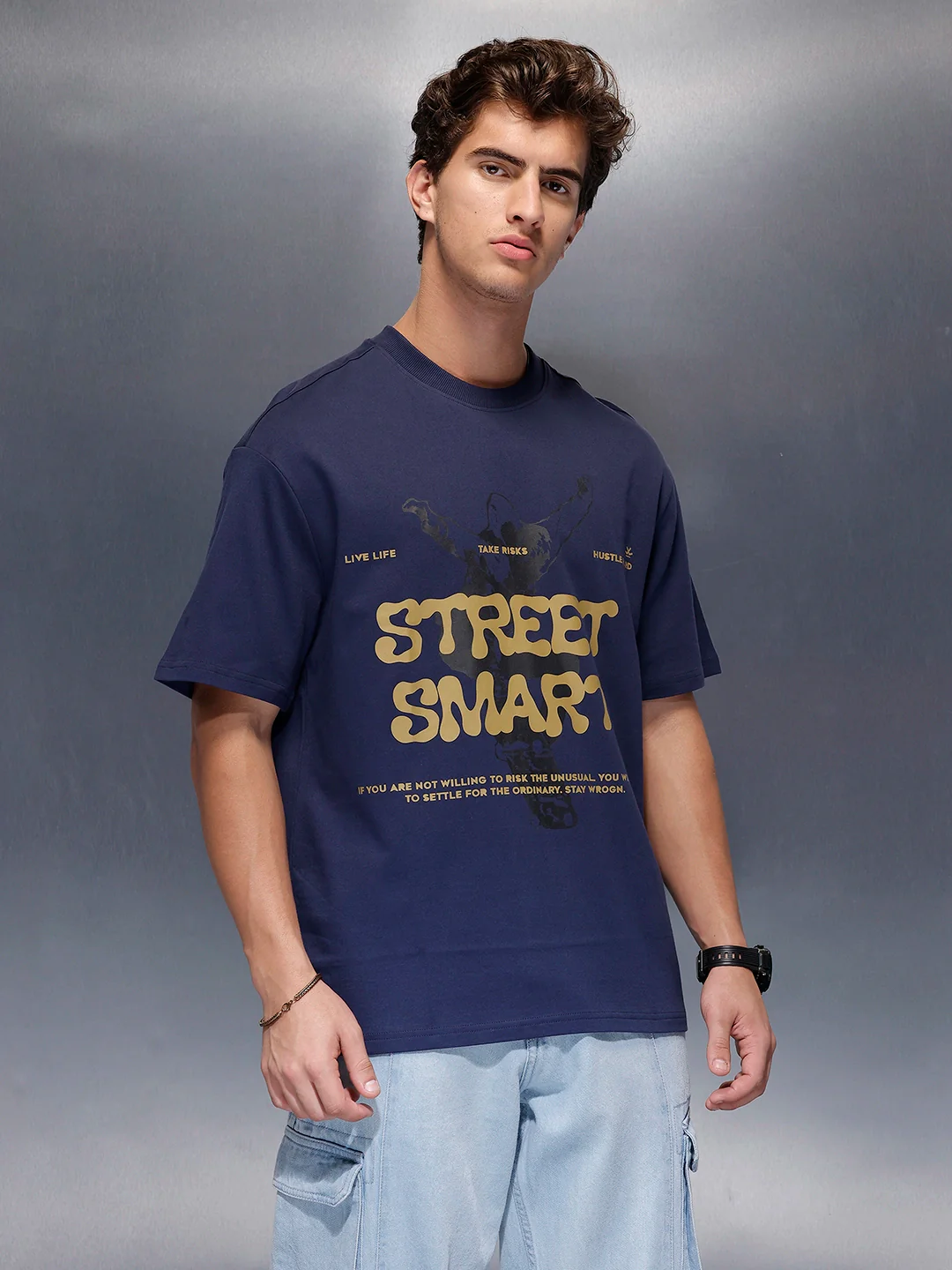 Classic Placement Printed T-Shirt   |  Navy Blue - Image 4