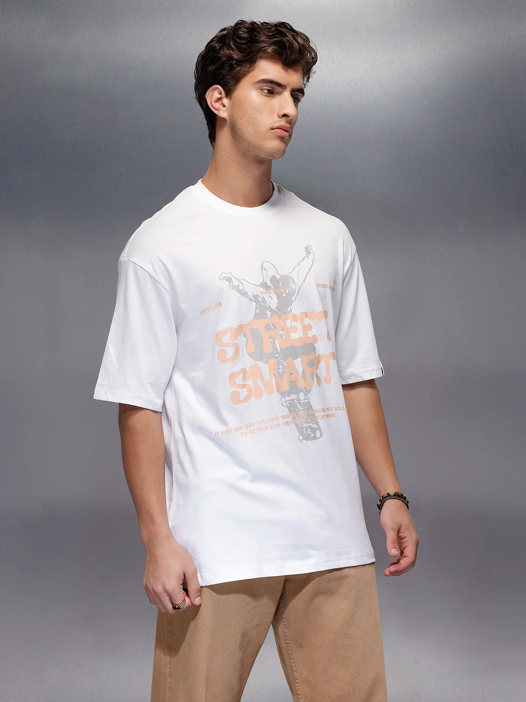 Classic Placement Printed T-Shirt   |  White - Image 4