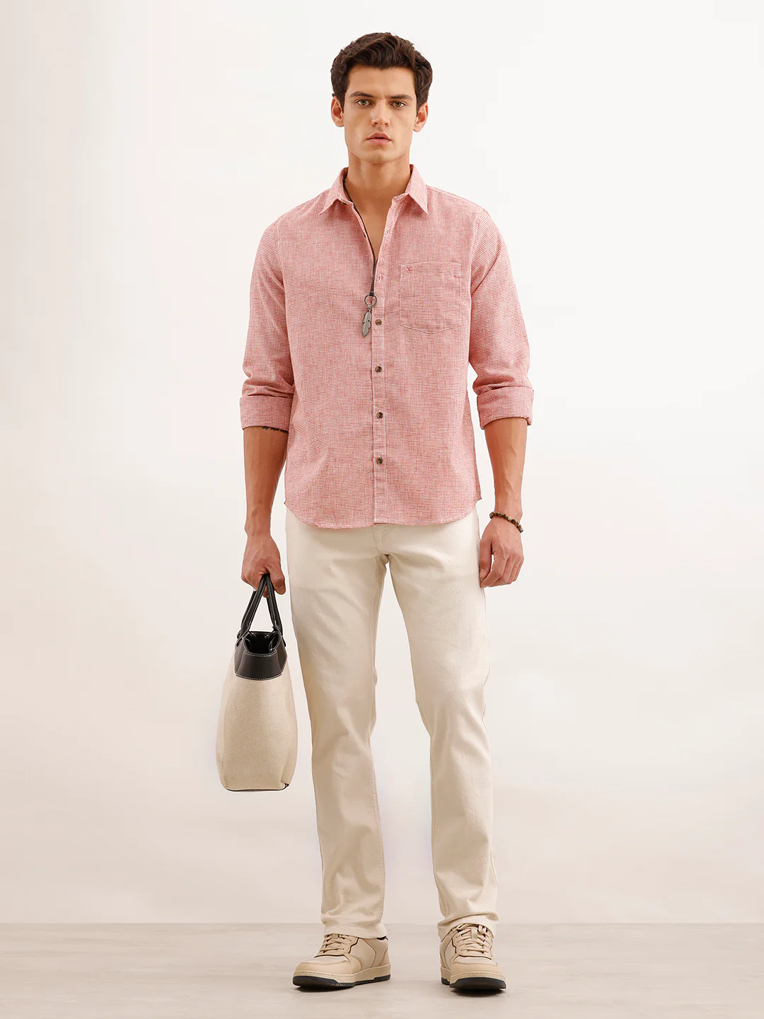 Classic Regular Fit Checkered Shirt  | Red - Image 2