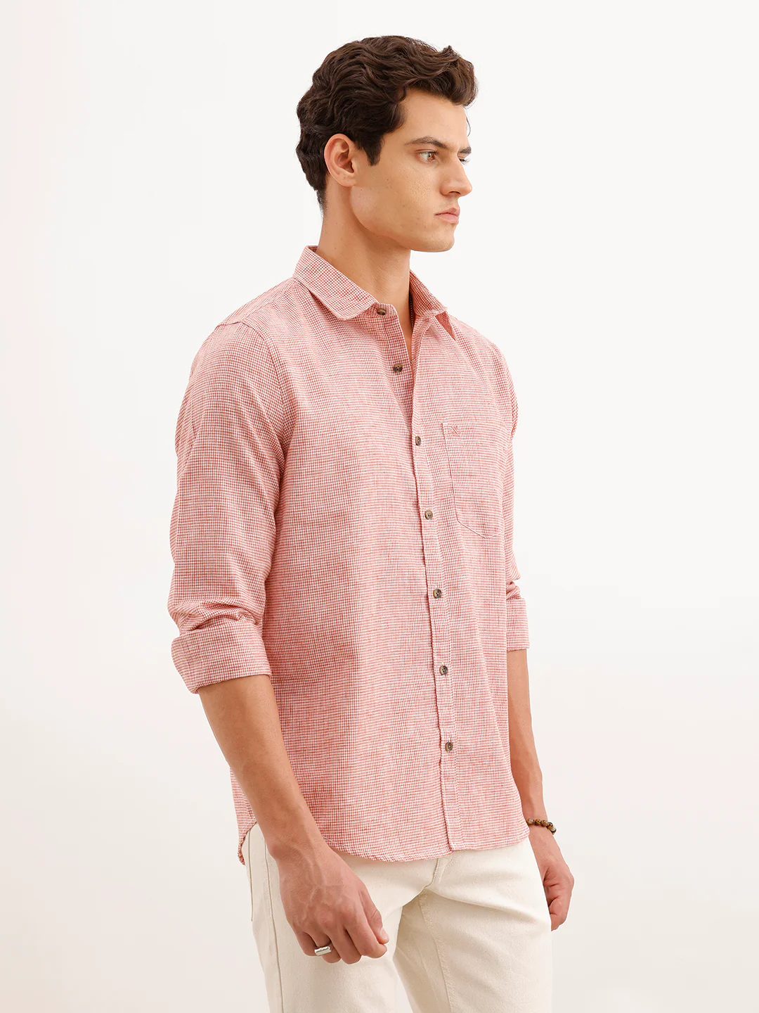 Classic Regular Fit Checkered Shirt  | Red - Image 4