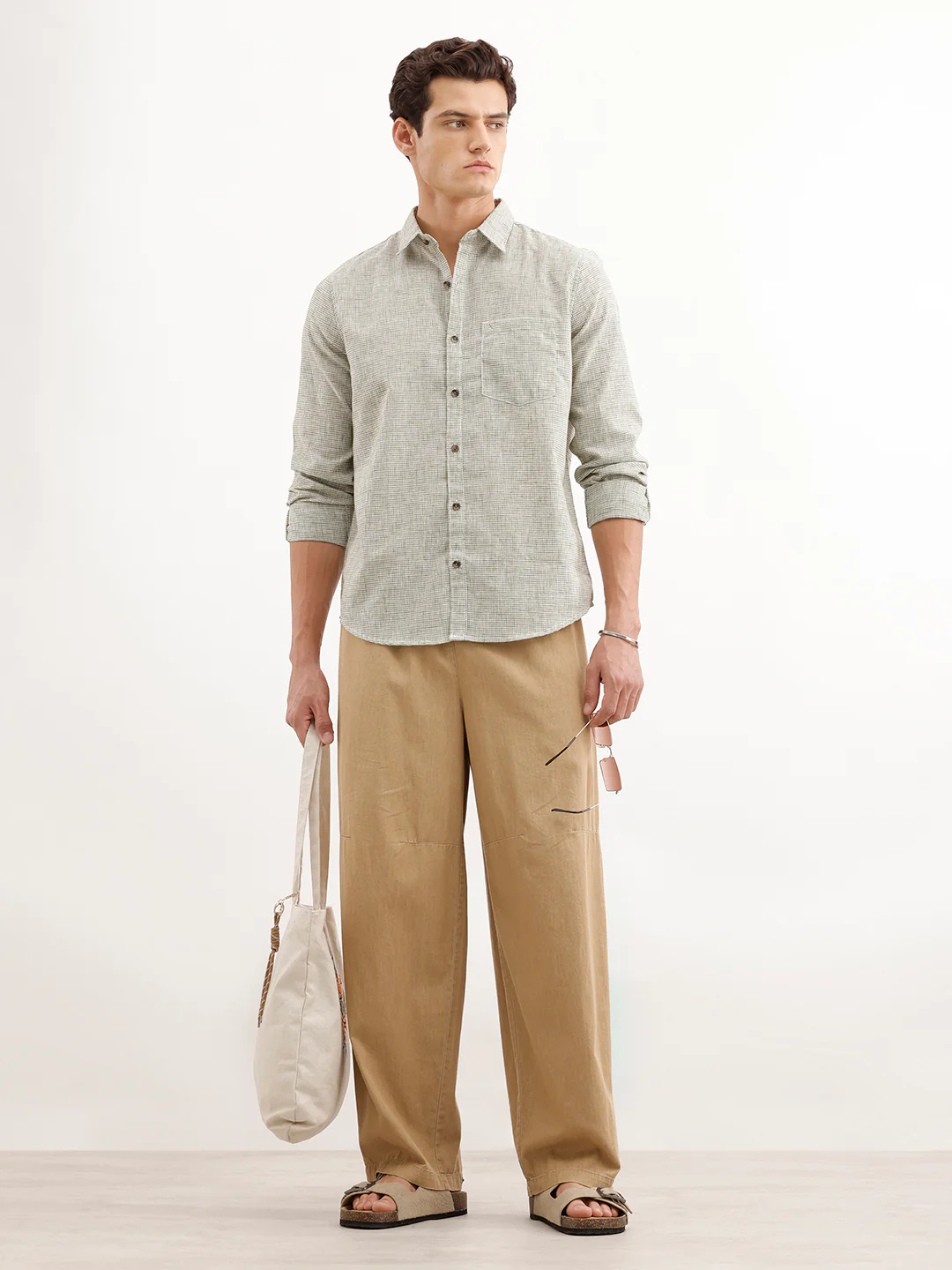 Classic Regular Fit Chekered Shirt  | Green - Image 2
