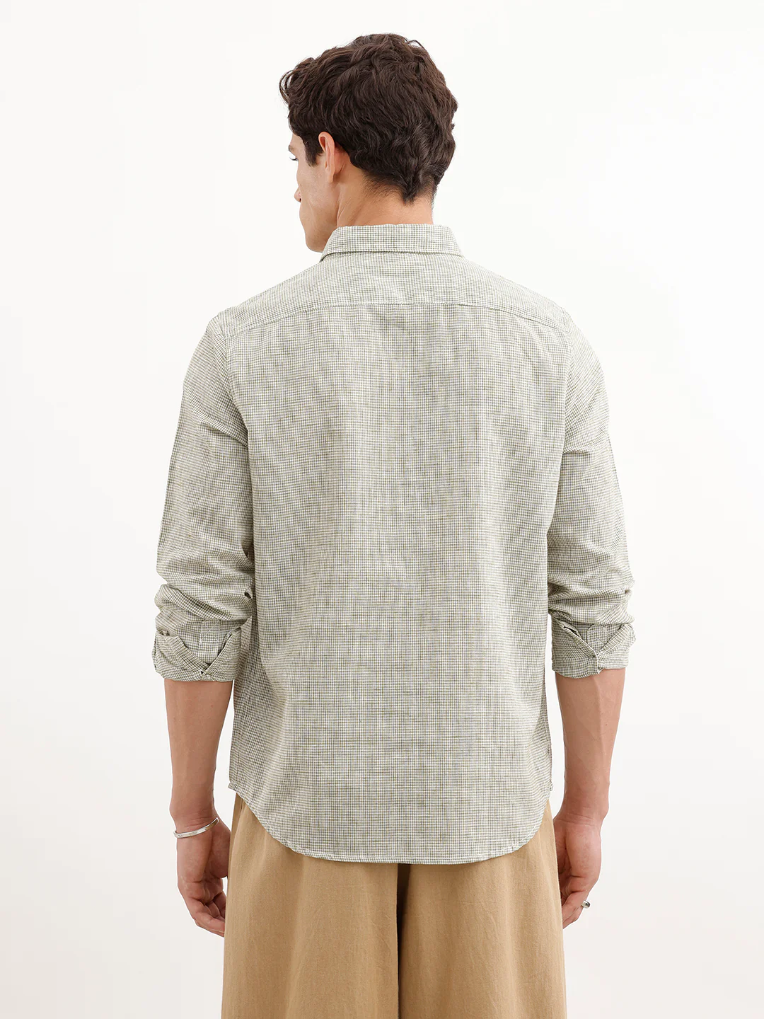 Classic Regular Fit Chekered Shirt  | Green - Image 3