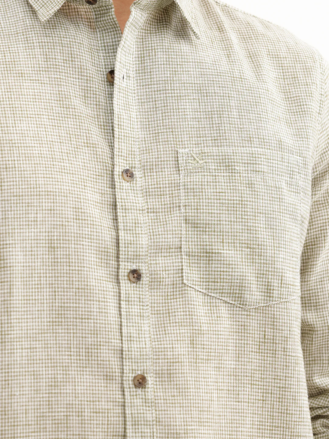 Classic Regular Fit Chekered Shirt  | Green - Image 5