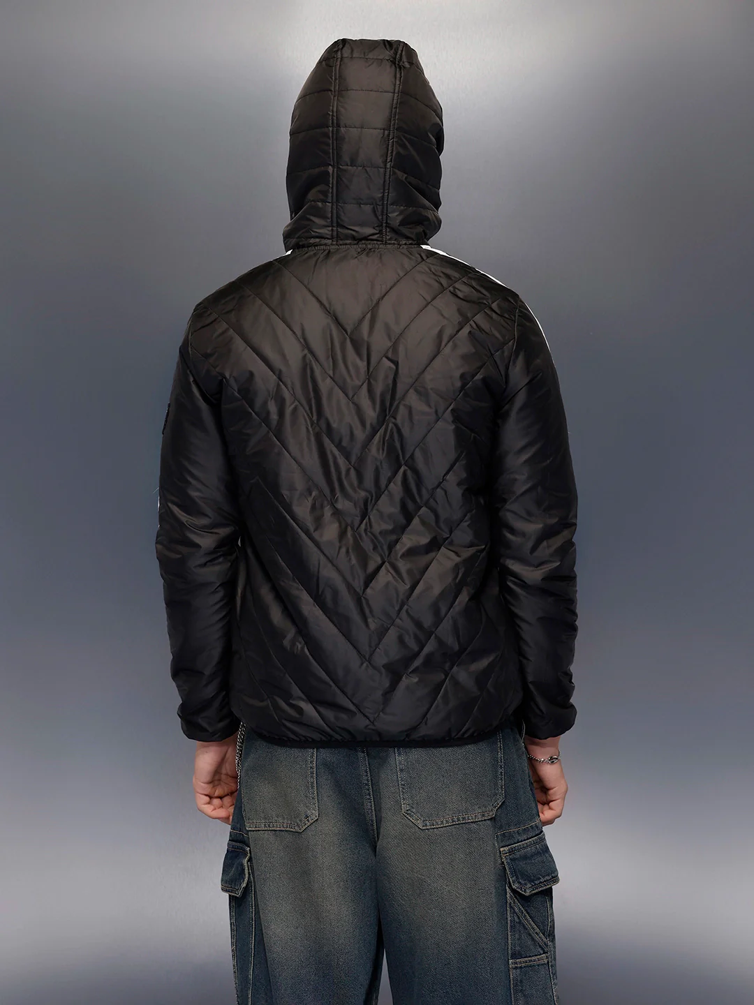 Classic Regular Fit Hooded Jacket   |  Black - Image 3