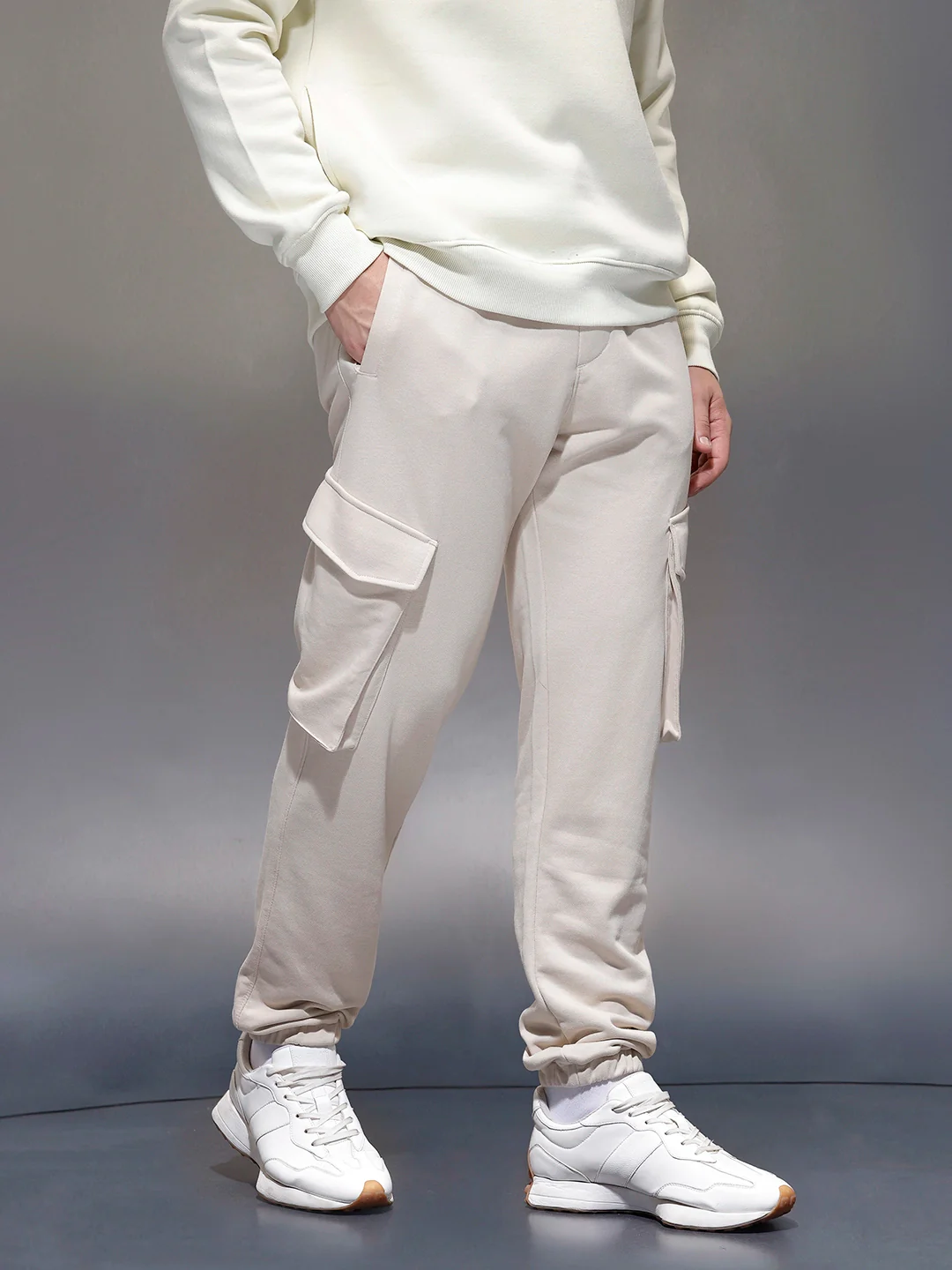 Classic Regular Fit Jogger  | Beige - Image 4