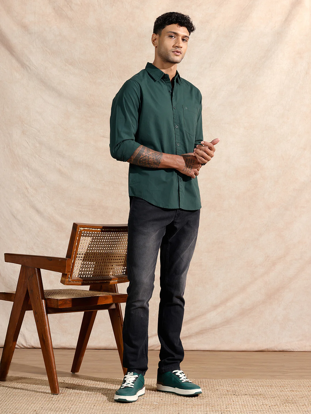 Classic Regular Fit Shirt | Dark Green - Image 2