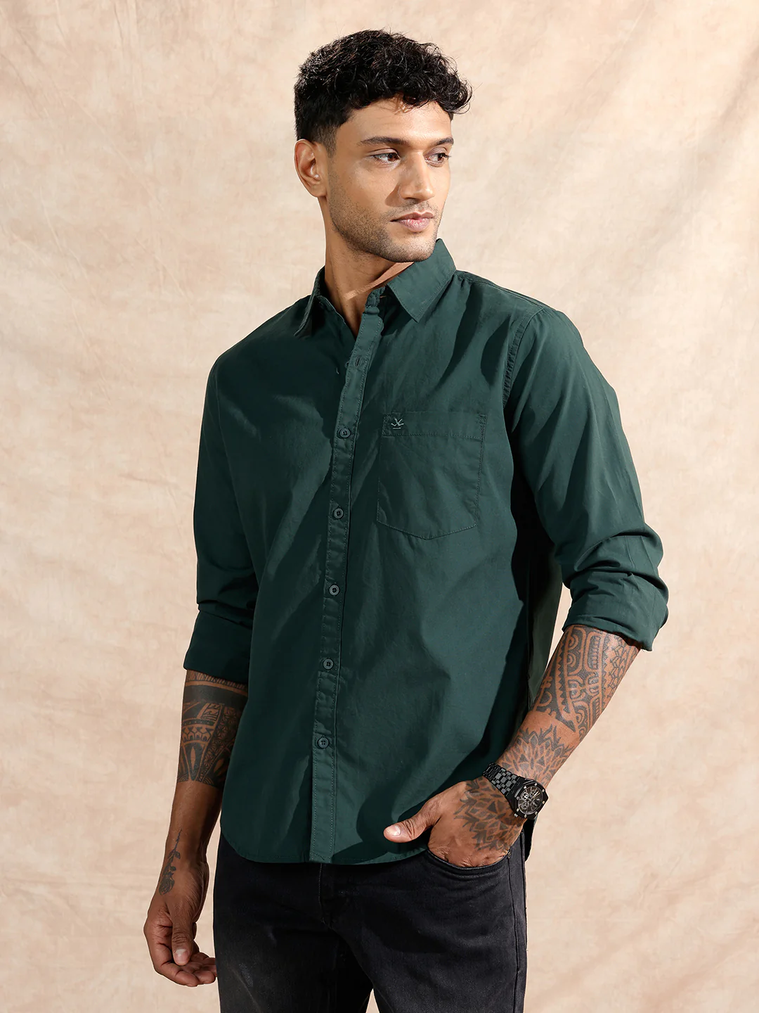 Classic Regular Fit Shirt | Dark Green - Image 4