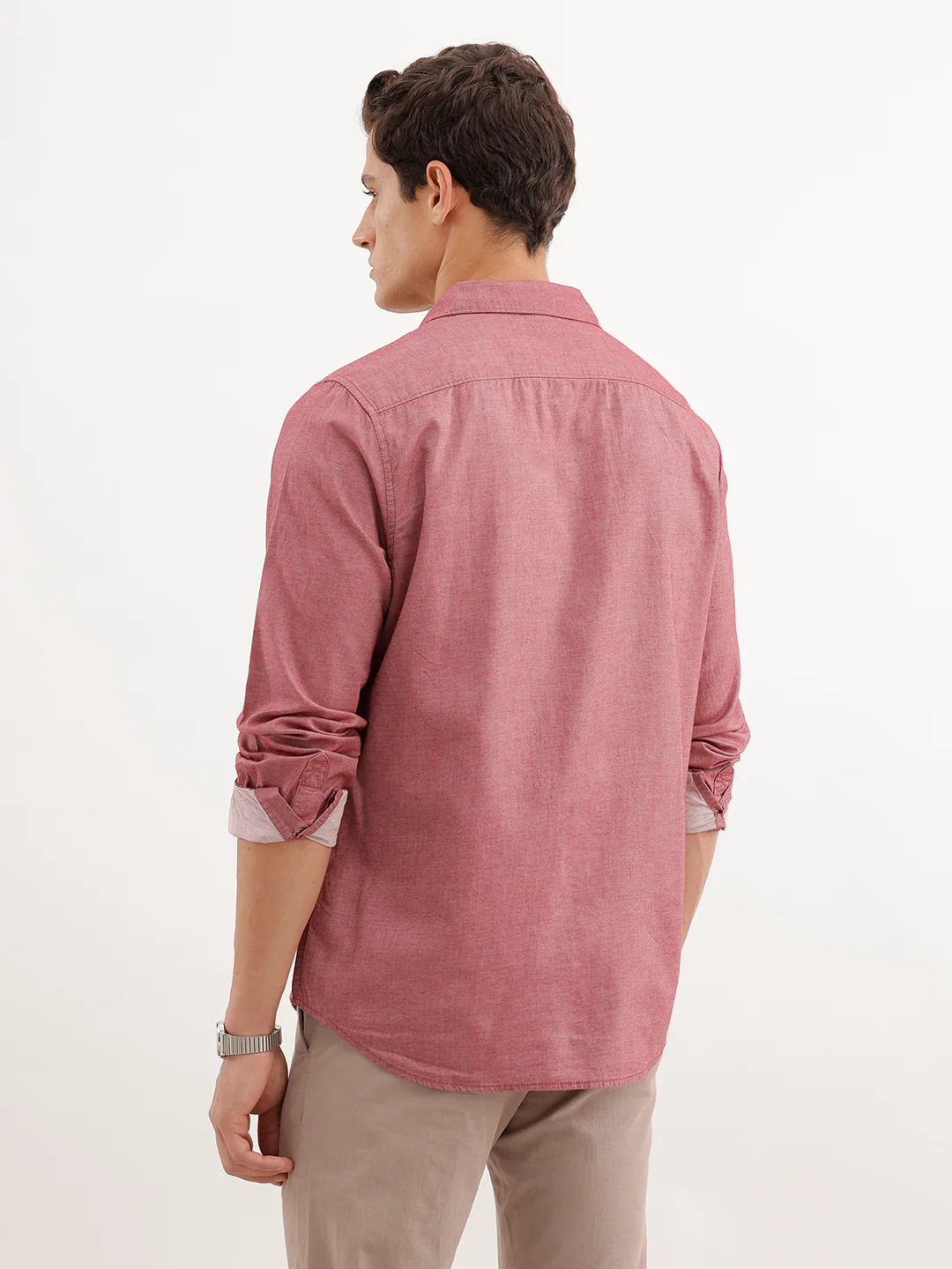 Classic Regular Fit Shirt  | Maroon - Image 3
