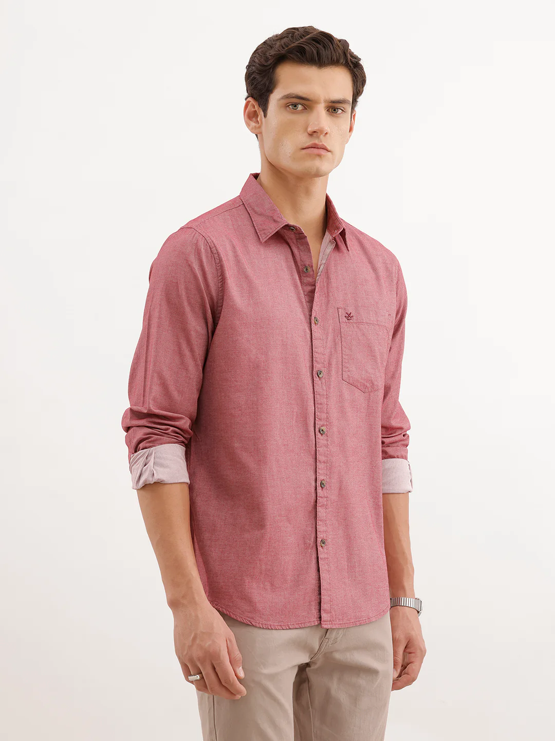 Classic Regular Fit Shirt  | Maroon - Image 4