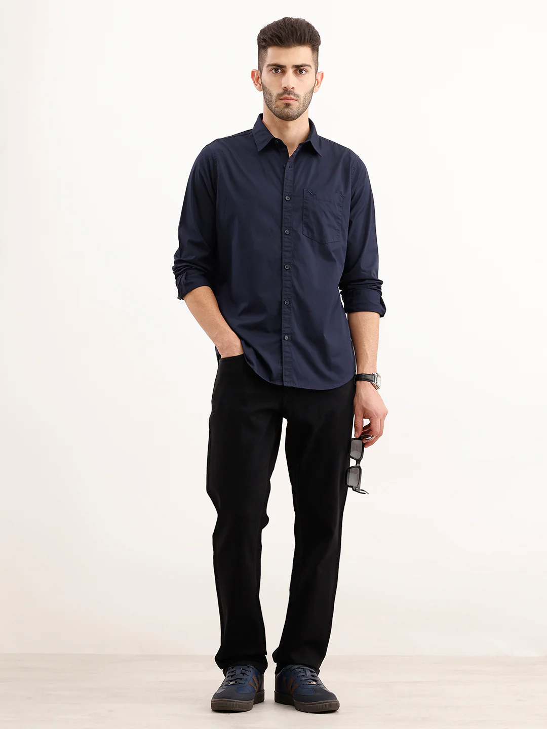 Classic Regular Fit Shirt | Navy Blue - Image 2