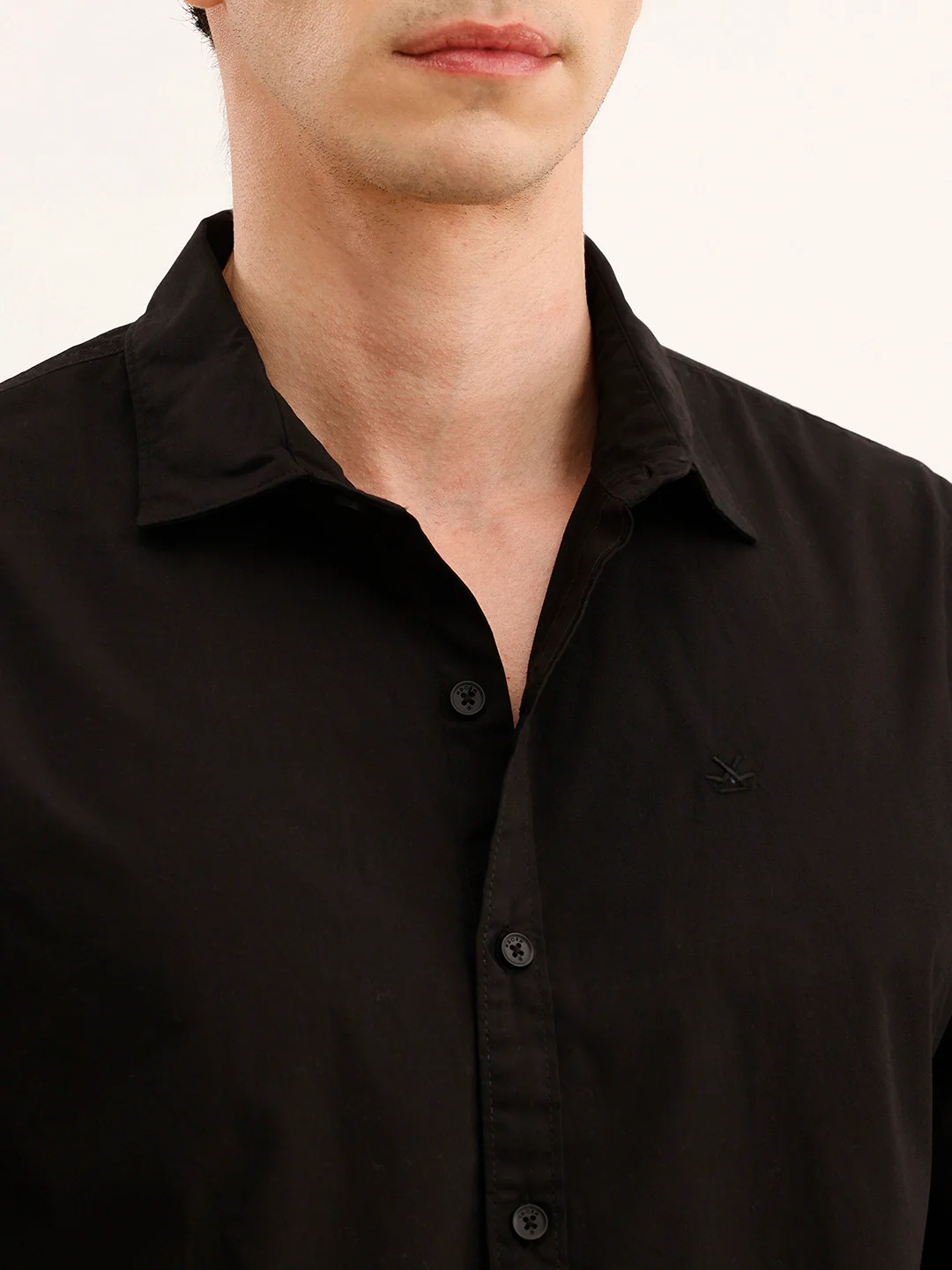 Classic Regular Fit Solid Shirt | Black - Image 5