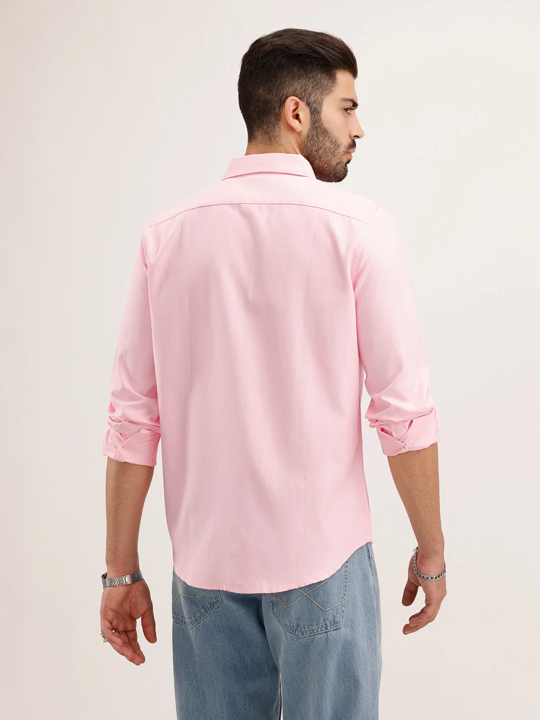 Classic Regular Fit Solid Shirt | Pink - Image 3