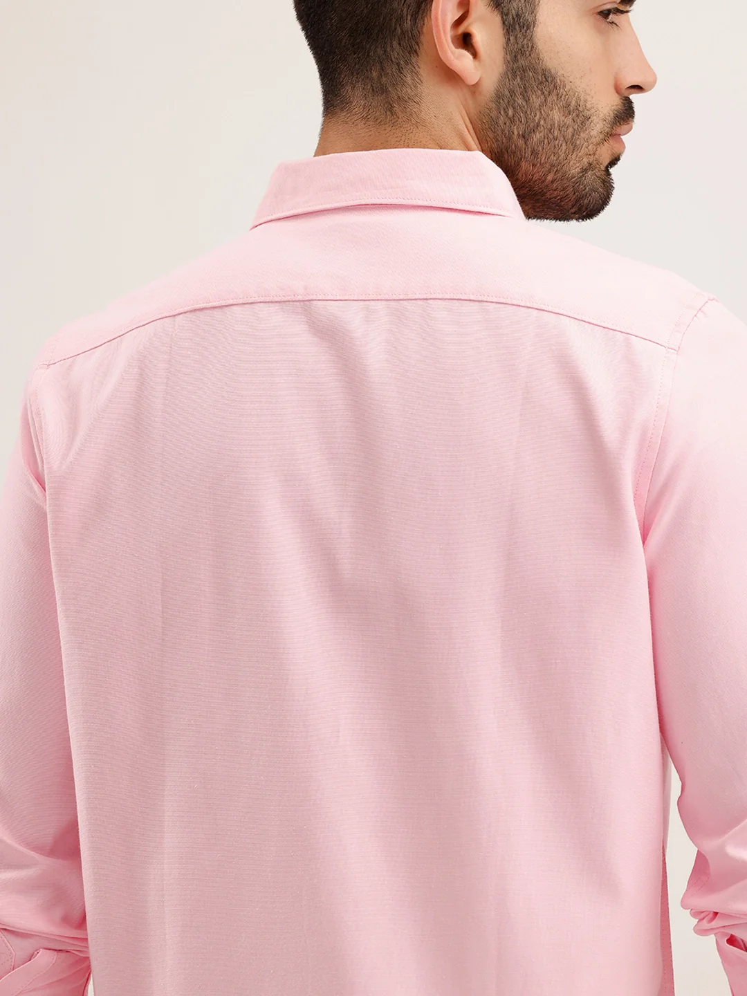 Classic Regular Fit Solid Shirt | Pink - Image 5