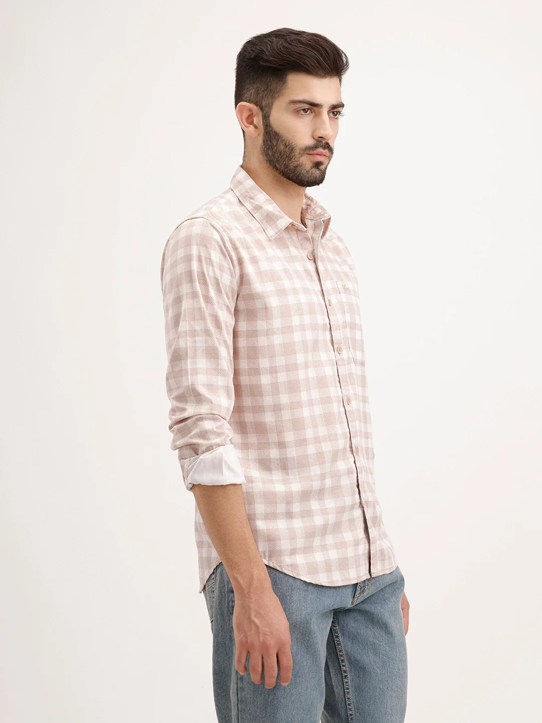 Classic Regular Fit Striped Shirt | Pink - Image 4
