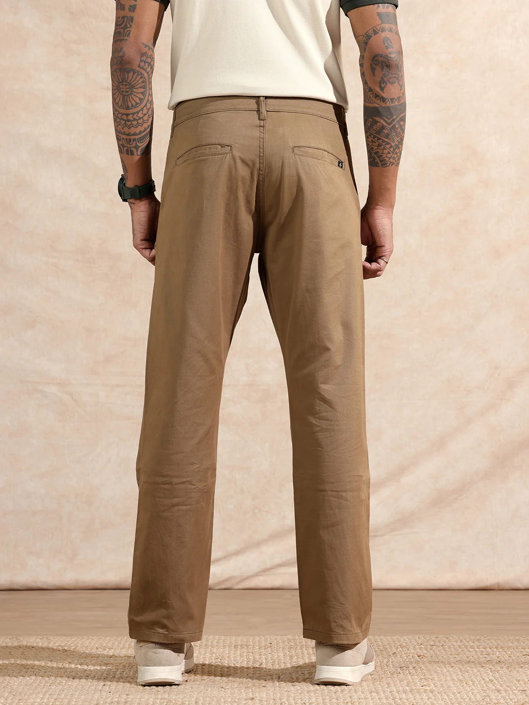 Classic Relaxed Fit Chino Trouser  | Khaki - Image 3