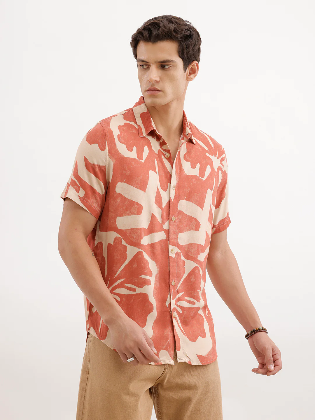 Classic Slim Fit AOP Shirt  | Beige - Image 4