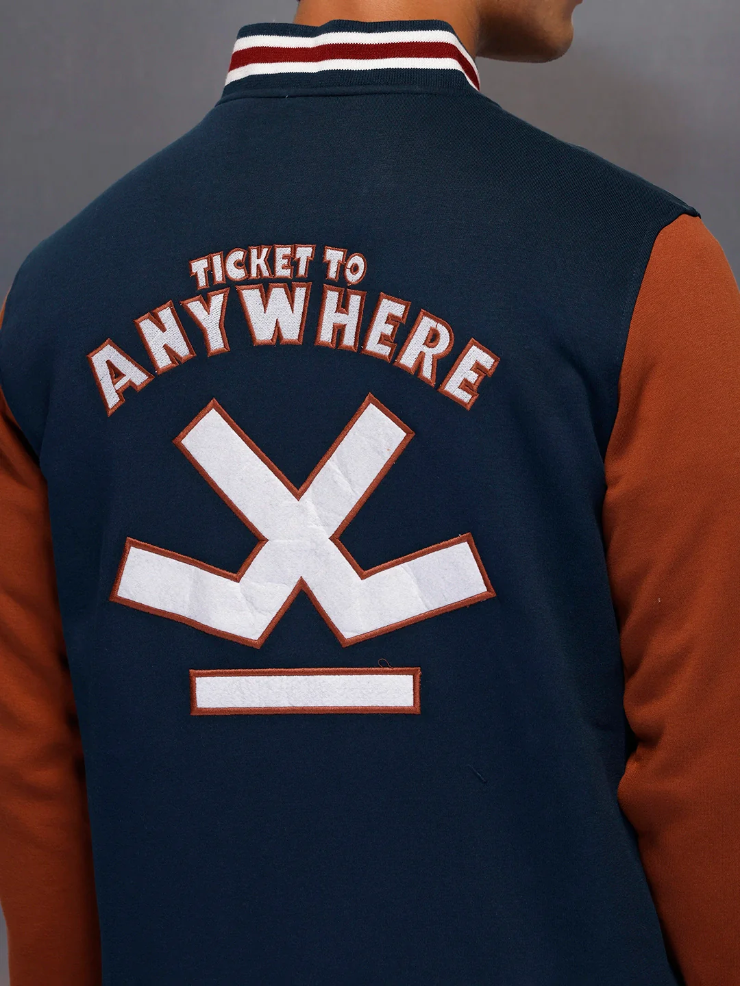 Classic Slim Fit Bomber Jacket   |  Navy Blue - Image 5