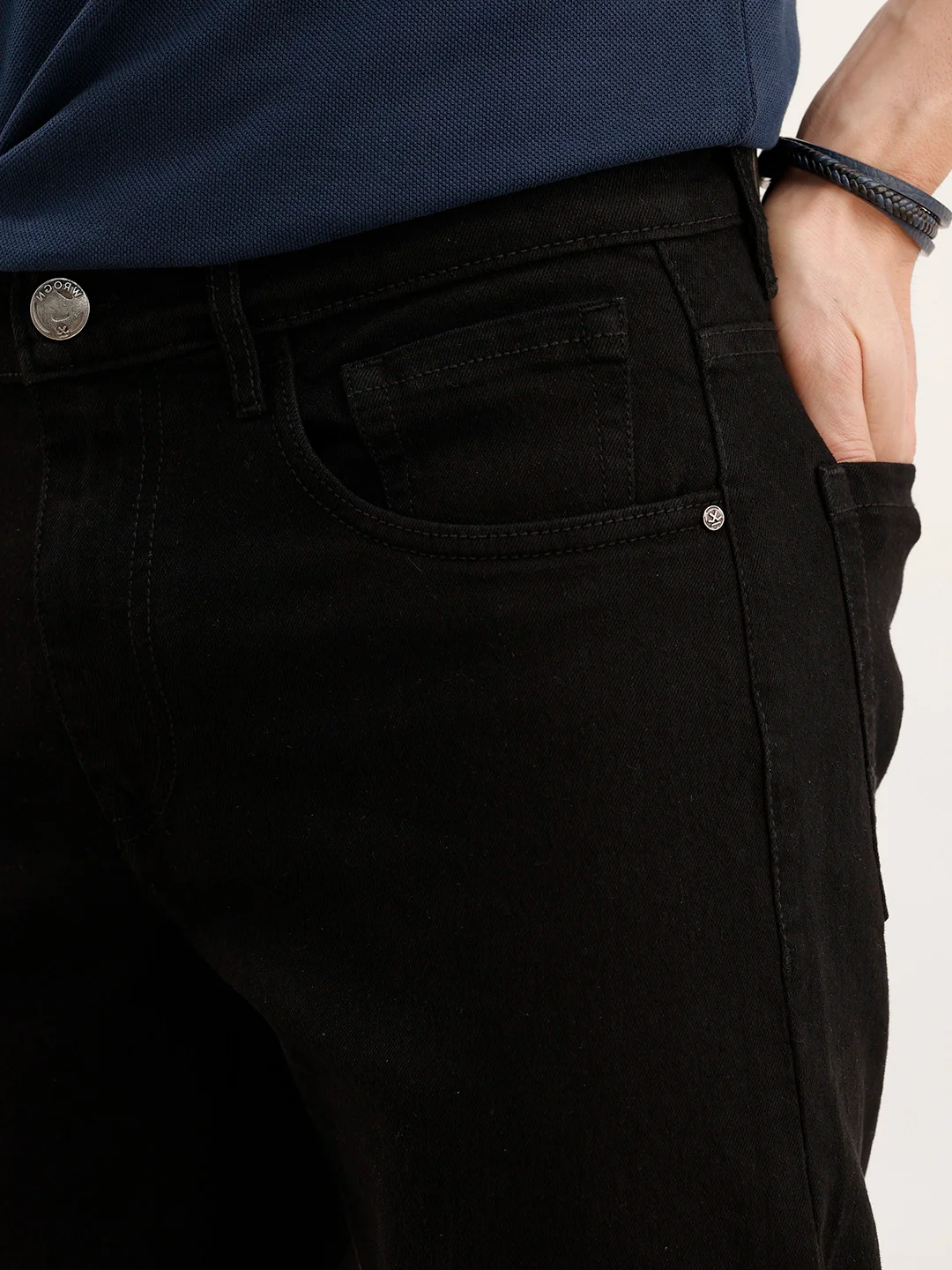 Classic Slim Fit Denim Jeans | Black - Image 5