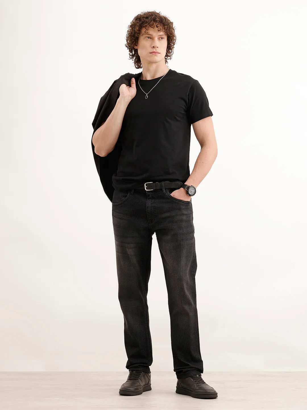 Classic Slim Fit Denim Jeans  | Dark Grey - Image 2