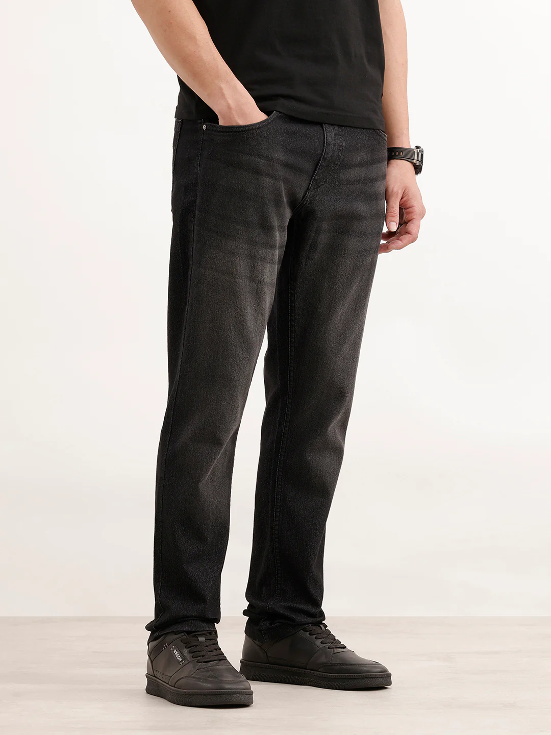 Classic Slim Fit Denim Jeans  | Dark Grey - Image 4