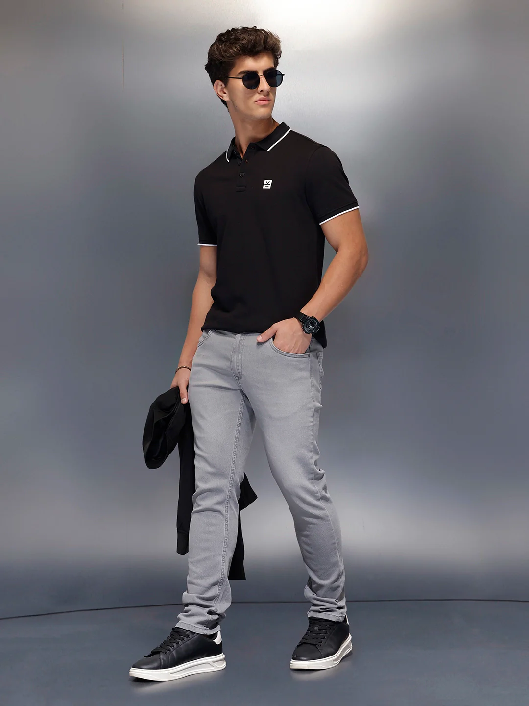 Classic Slim Fit Jeans   |  Grey - Image 2