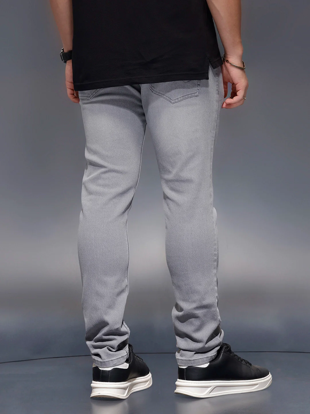 Classic Slim Fit Jeans   |  Grey - Image 3