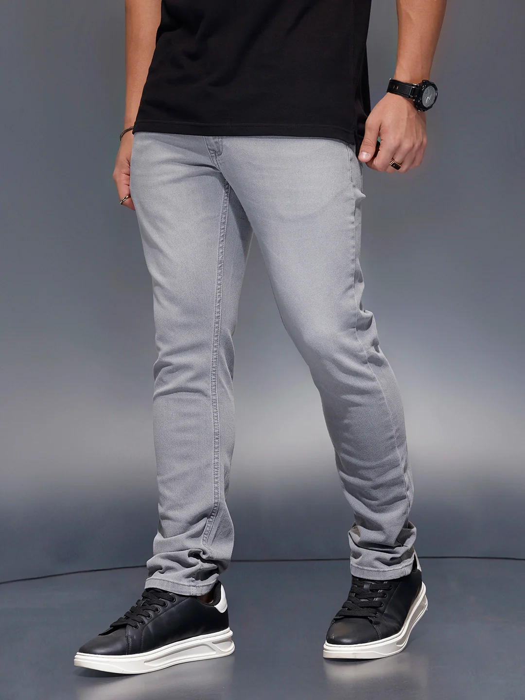Classic Slim Fit Jeans   |  Grey - Image 4
