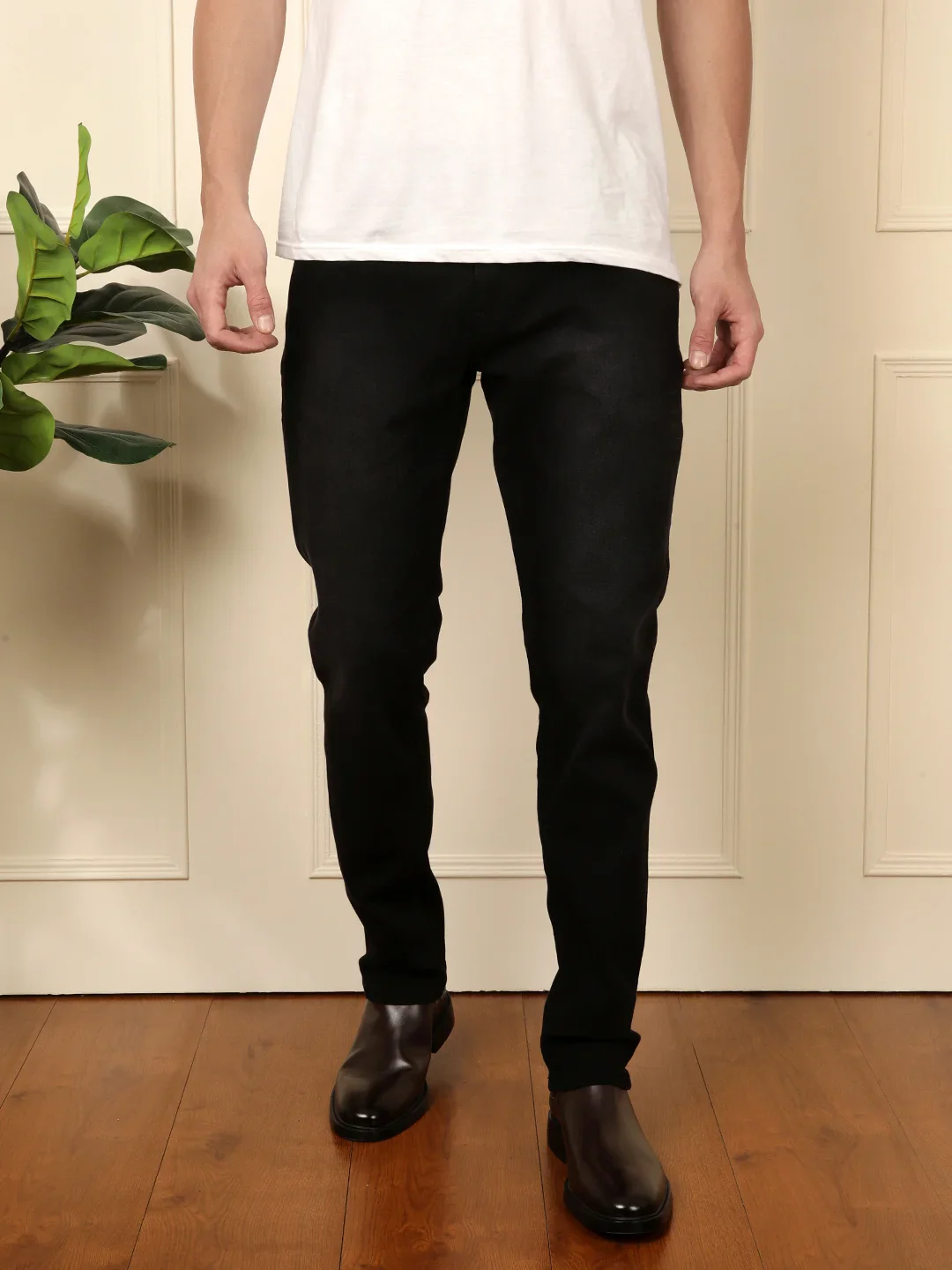 Classic Slim Fit Jeans In Black - Image 6