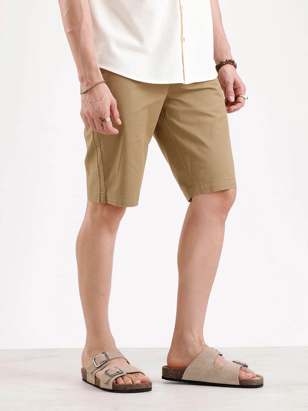 Classic Slim Fit Shorts   |  Khaki - Image 4