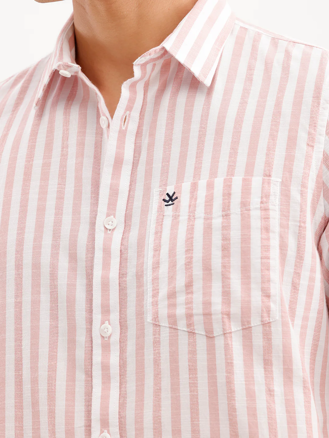 Classic Slim Fit Striped Shirt  | Pink - Image 5
