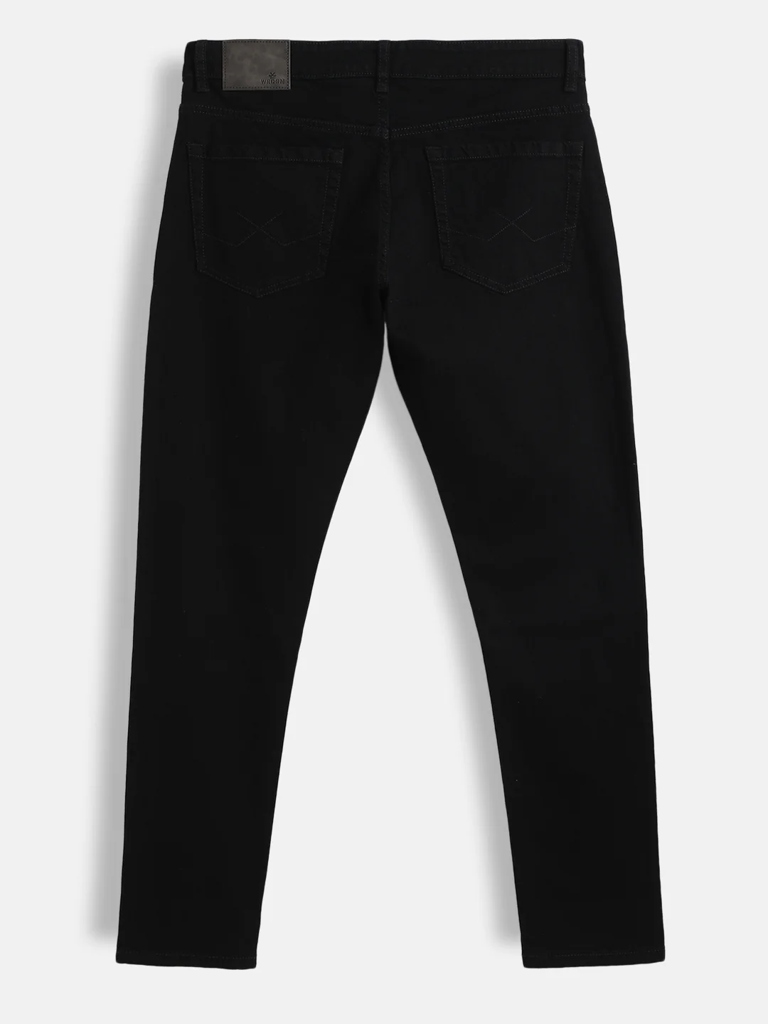 Casual Solid Slim Tapered Jeans | Black - Image 2