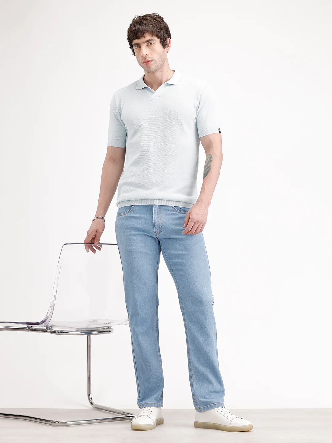 Classic Straight Fit Denim Jeans | Light Blue - Image 2