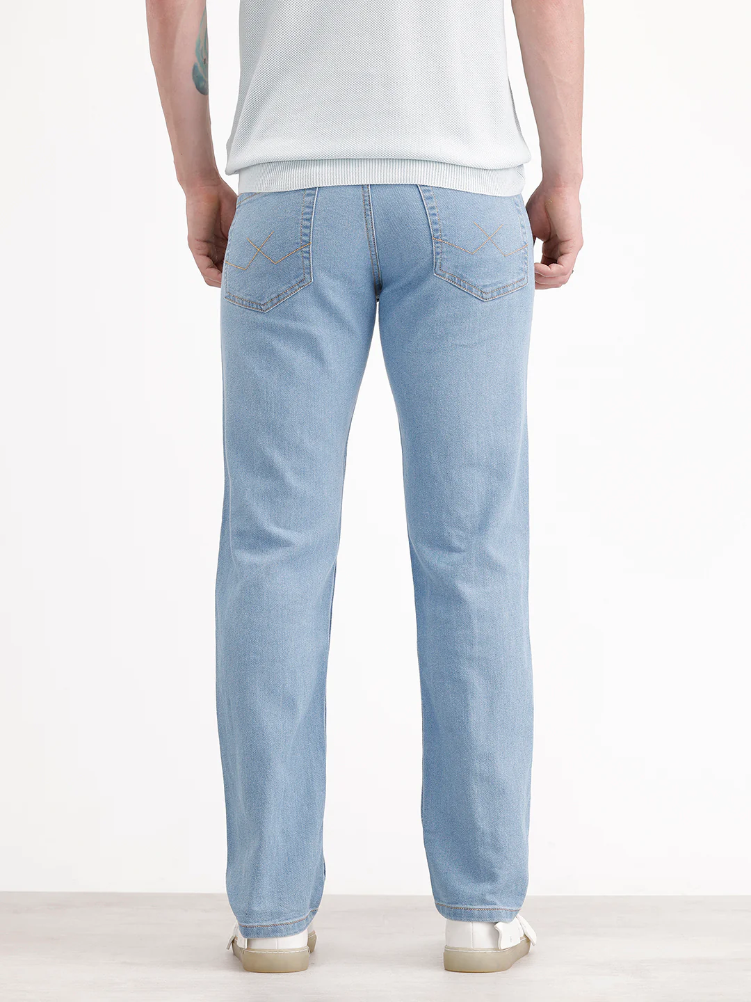 Classic Straight Fit Denim Jeans | Light Blue - Image 3