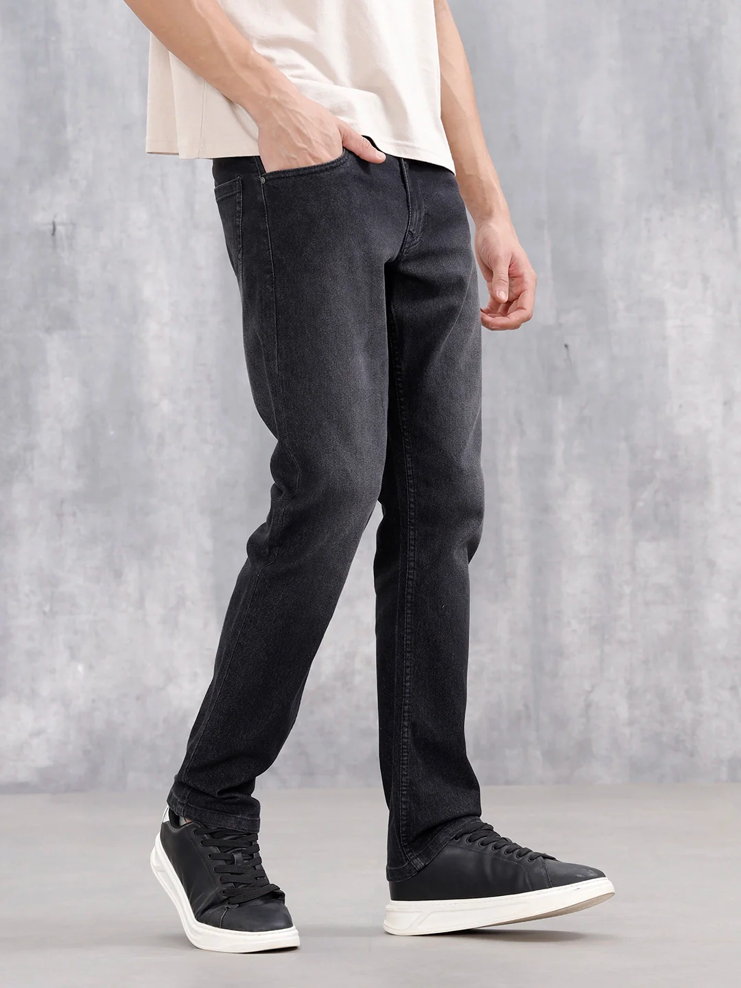 Classic Straight Leg Casual Jeans | Dark Grey - Image 4