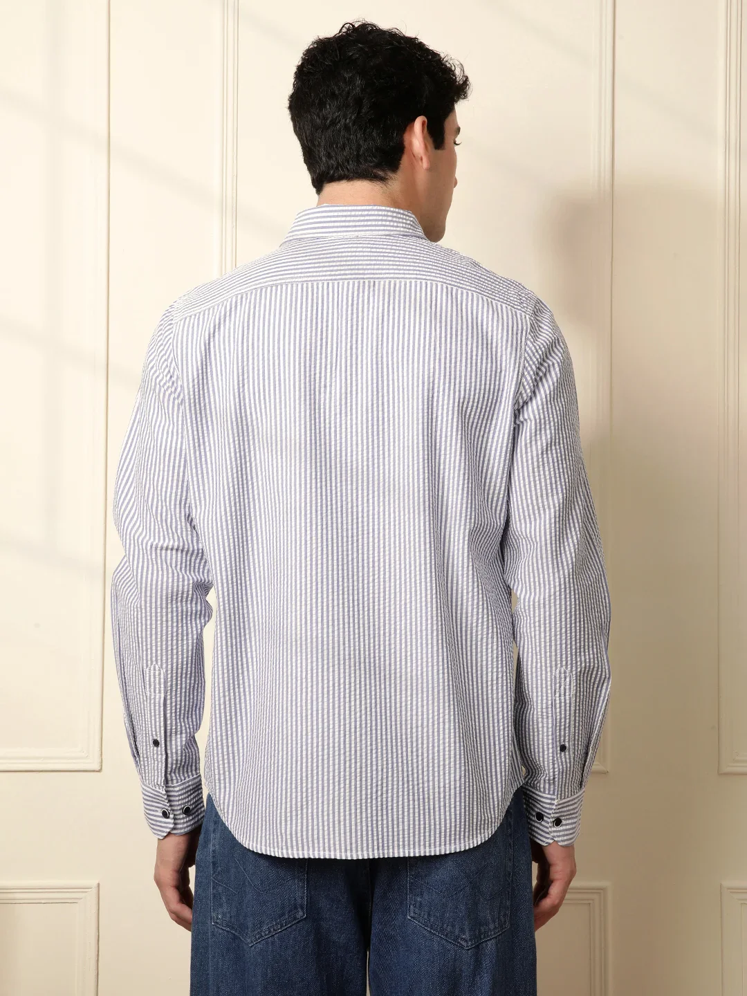 Classic Striped Shirt in Blue - Image 3