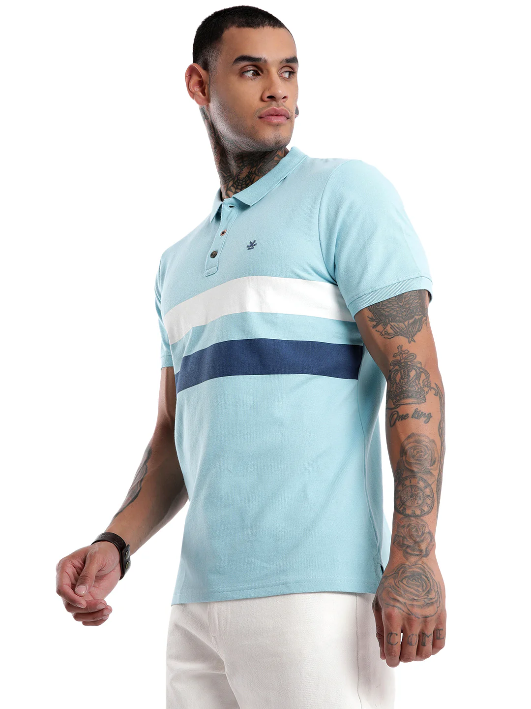 Classic Stripes Printed Polo T-Shirt - Image 4